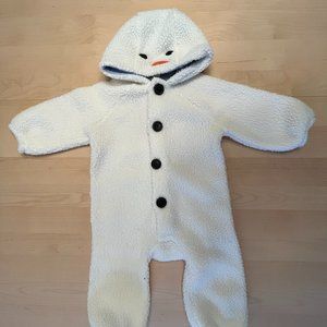 Hooded Sherpa Snowman onesie (18-24mth)